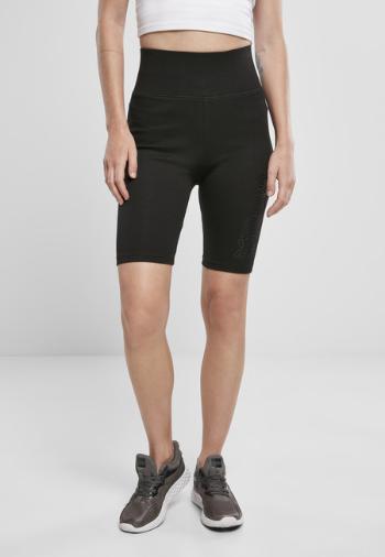 Urban Classics Ladies High Waist Branded Cycle Shorts black/black - XS