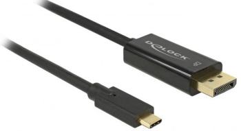 Delock USB-C™ / DisplayPort káblový adaptér #####USB-C™ Stecker, #####DisplayPort Stecker 3.00 m čierna 85257 pozlátené