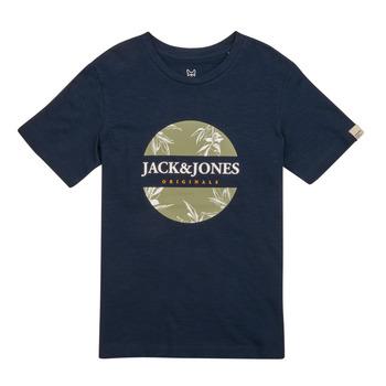 Jack & Jones  Tričká s krátkym rukávom JORCRAYON BRANDING TEE SS CREW NECK  Námornícka modrá