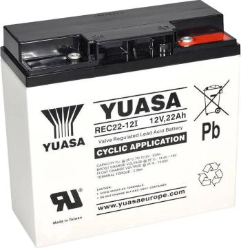 Yuasa REC22-12 YUAREC2212 olovený akumulátor 12 V 22 Ah olovený so skleneným rúnom (š x v x h) 181 x 167 x 76 mm skrutko