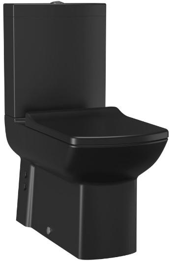SAPHO - LARA WC kombi, spodný/zadný odpad, splachovací mechanizmus, čierna matná LR360