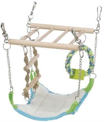 Trixie Suspension bridge, hammock/toy, hamster, wood/rope, 17 × 22 × 15 cm