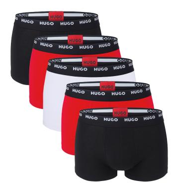 HUGO - boxerky 5PACK cotton stretch black, white, red combo - limitovaná fashion edícia (HUGO BOSS)-L (90-98 cm)