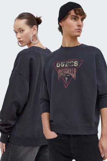 Mikina Guess Originals šedá farba, s potlačou