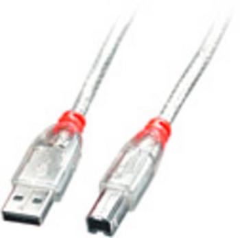 LINDY #####USB-Kabel USB 2.0 #####USB-A Stecker, #####USB-B Stecker 2.00 m priehľadná
