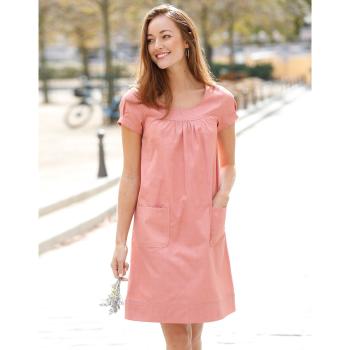 Blancheporte Rovné šaty s krátkymi rukávmi ružové drevo 44