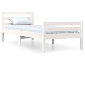 Rám postele biely masívne drevo 100 × 200 cm, 814810