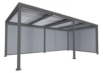 Bioklimatická pergola HWC-L46 3x6 so 3 bočnými stenami Antracit