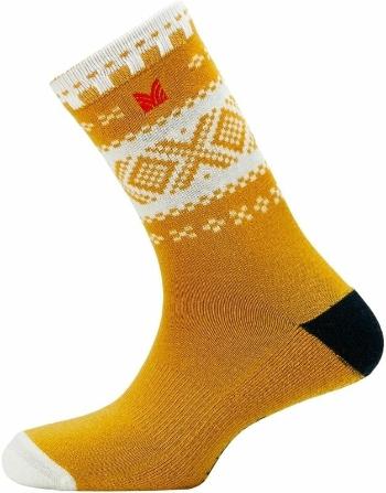 Dale of Norway Ponožky Cortina Socks Knee High Mustard/Off White/Dark Charcoal L