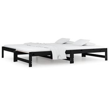 Výsuvná posteľ čierna 2× (90 × 190) cm masívna borovica, 820441