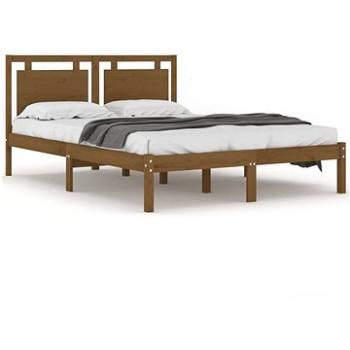 Rám postele medovo hnedý masívne drevo 140 × 200 cm, 3105538