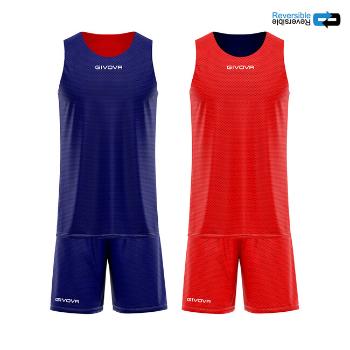 KIT DOUBLE IN MESH BLU/ROSSO Tg. L
