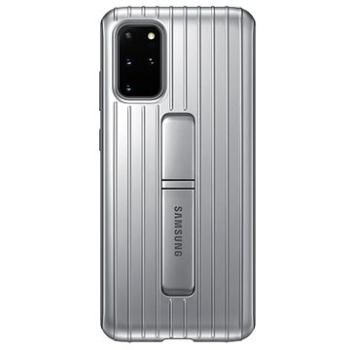 Samsung Tvrdený ochranný zadný kryt so stojanom pre Galaxy S20+ strieborný (EF-RG985CSEGEU)
