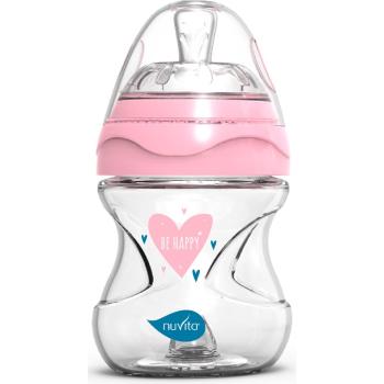Nuvita Glass bottle Pink dojčenská fľaša Glass/Pink 140 ml