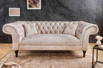 LuxD Dizajnová sedačka Rubby Chesterfield 225 cm šampanský zamat