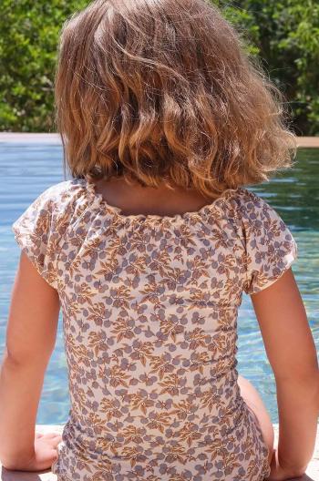Jednodielne detské plavky Konges Sløjd béžová farba