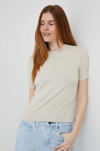 Tričko Calvin Klein Jeans dámsky, béžová farba