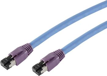 Smart 50.9100 RJ45 sieťové káble, prepojovacie káble CAT 8.1 S/FTP 25.00 cm modrá pozlátené kontakty, s ochranou 1 ks
