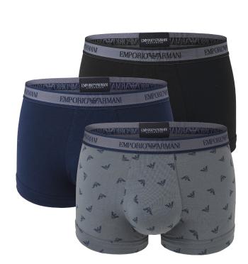 EMPORIO ARMANI - boxerky 3PACK stretch cotton fashion peltro & marin colore - limited edition-L (86-91 cm)