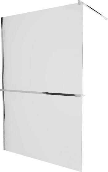 MEXEN/S - KIOTO Sprchová zástena WALK-IN s poličkou a držiakom uterákov 80 x 200 cm, matné sklo 8 mm, chróm 800-080-121-01-30