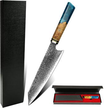 Damaškový kuchynský nôž Isahaja Modrá