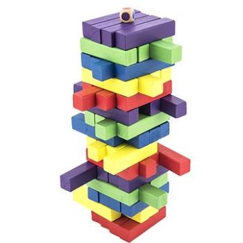 Hra veža drevená 60 ks farebných dielikov spoločenská hra (8592190850883)