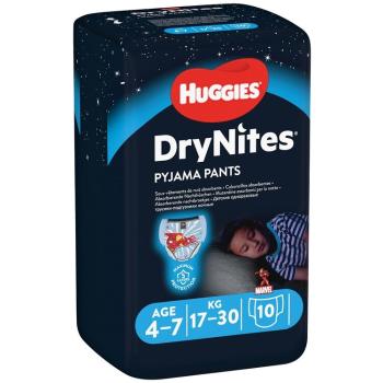 HUGGIES® DryNites Nohavičky plienkové jednorazové pre chlapca 4-7 rokov (17-30 kg) 10 ks