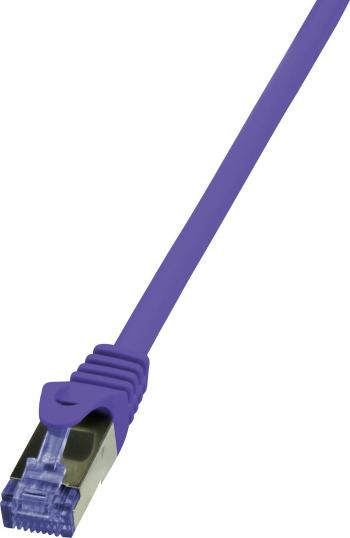 LogiLink CQ305VS RJ45 sieťové káble, prepojovacie káble CAT 6A S/FTP 2.00 m fialová samozhášavý, bez halogénov, s ochran