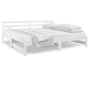 Výsuvná posteľ biela 2× (90 × 190) cm masívna borovica, 814660