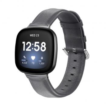 Fitbit Versa 3 Leather Lux remienok, dark gray (SFI012C06)