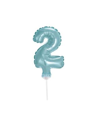 Balónové fóliové číslice tyrkysové (Tiffany) 12,5 cm - 2 s držiakom - BALONČ