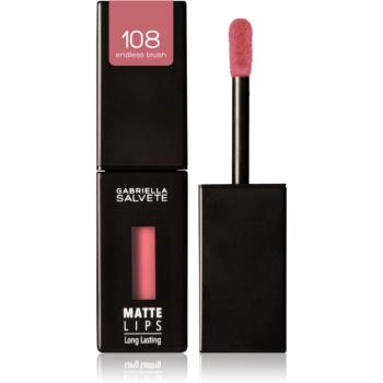 Gabriella Salvete Matte Lips dlhotrvajúci tekutý rúž s matným efektom odtieň 108 Endless Blush 4,5 ml