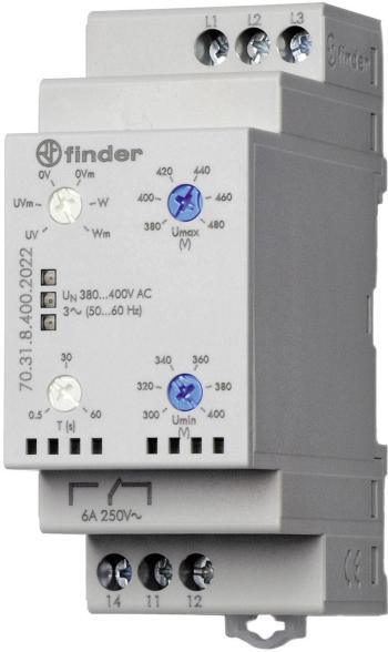 kontrolné relé 380 - 415 V/AC 1 prepínací Finder 70.31.8.400.2022  1 ks