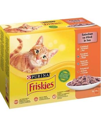 Friskies cat Multipack kura&kačica&losos&morka kapsička 12x85 g