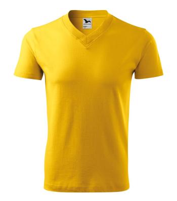MALFINI Tričko V-neck - Žltá | XL