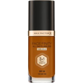 Max Factor Facefinity All Day Flawless dlhotrvajúci make-up SPF 20 odtieň 100 Sun Tan/ W100 Cocoa 30 ml