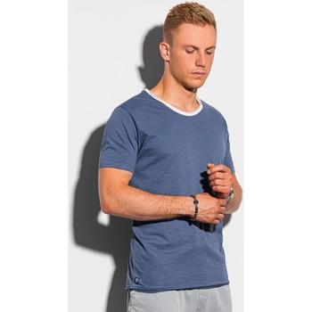 Ombre  Tričká s krátkym rukávom Pánske tričko bez potlače - nebesky modrá S1385  viacfarebny