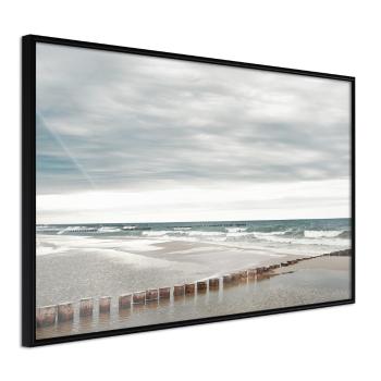 Plagát v ráme Artgeist Chilly Morning at the Seaside, 45 x 30 cm