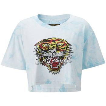 Ed Hardy  Tričká a polokošele Los tigre grop top turquesa  Modrá