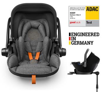 KIDDY Autosedačka Evoluna i-size 2 + Isofix základňa 40-83cm Grey Mel.-Safe Orange BZP