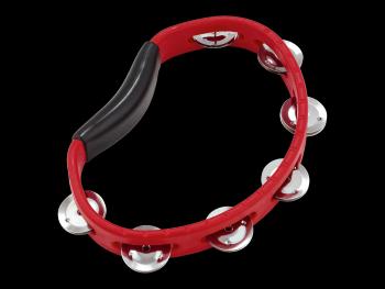 MEINL HAND TAMBOURINE RED, STAINLESS STEEL JINGLES