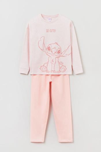 Detské pyžamo OVS ružová farba, s potlačou
