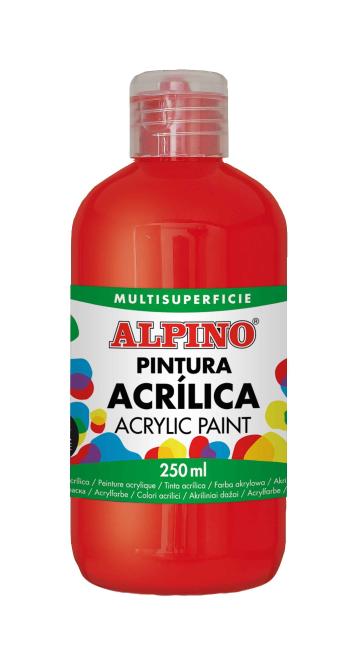 ALPINO Fľaša akrylové farby do školy - Červená