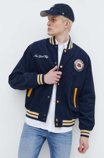 Manšestrová bunda typu bomber Tommy Jeans Archive Games tmavomodrá farba,prechodná,DM0DM19535