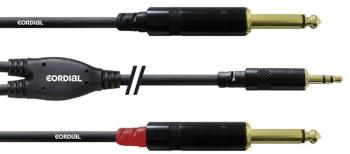 Cordial CFY1,5WPP audio káblový adaptér [1x jack zástrčka 3,5 mm - 2x jack zástrčka 6,35 mm] 1.50 m čierna