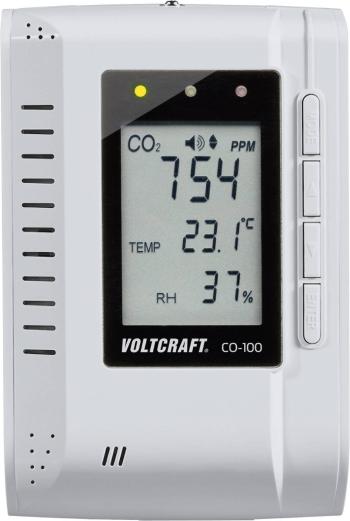 VOLTCRAFT CO-100 merač oxidu uhličitého (CO2) 0 - 3000 ppm s funkciou dátového záznamníka, nástenná montáž