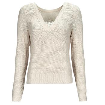 Vila  VIDEBRA REV L/S V-NECK KNIT TOP  Svetre Béžová