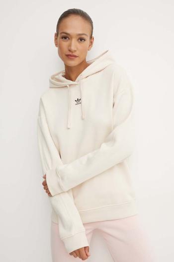 Mikina adidas Originals dámska, béžová farba, s kapucňou, jednofarebná, IY9619