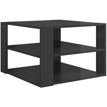 SHUMEE Konferenčný stolík sivý vysoký lesk 60 × 60 × 40 cm drevotrieska, 806327