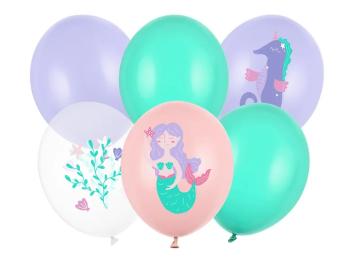 PartyDeco Sada latexových balónov - Morský svet 6 ks
